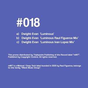 Dwight Evan - Luminous EP [MNT018]